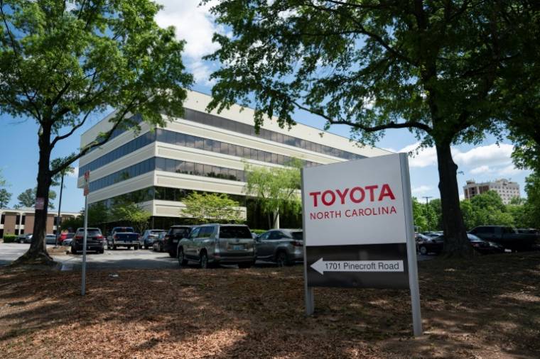 L'immeuble du constructeur japonais Toyota à Greensboro, le 22 avril 2024 en Caroline du Nord ( AFP / Allison Joyce )