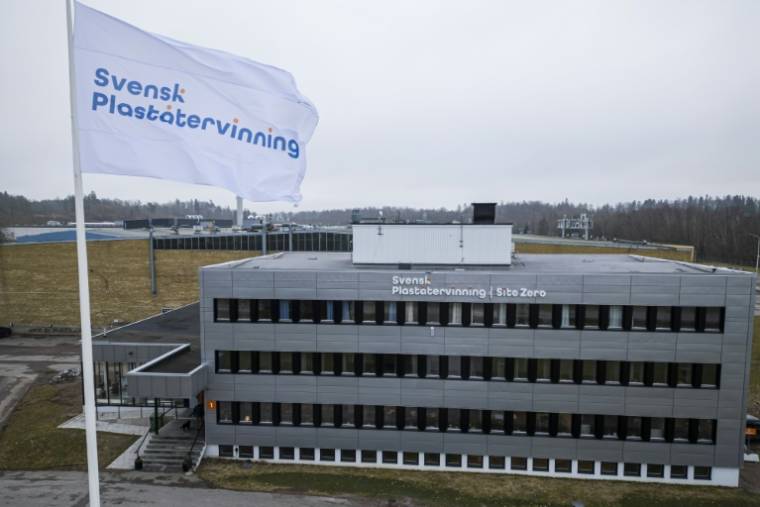 L'usine de Sweden Plastic Recycling à Motala, en Suède, le 4 mars 2024 ( AFP / Jonathan NACKSTRAND )