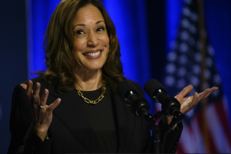 La vice-présidente des Etats-Unis et candidate démocrate à la présidence Kamala Harris s'exprime lors d'un événement organisé à l'université Carnegie Mellon à Pittsburgh, en Pennsylvanie, le 25 septembre 2024 ( GETTY IMAGES NORTH AMERICA / JEFF SWENSEN )