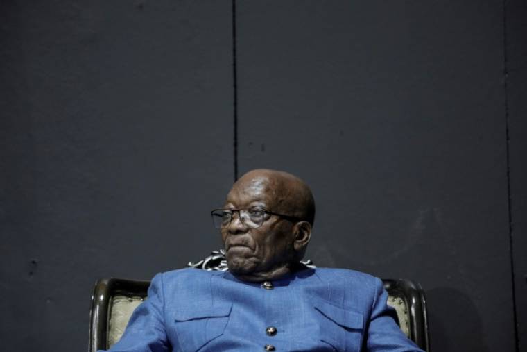 L'ancien président sud-africain Jacob Zuma, le 10 mars 2024 à Phillipi, près du Cap ( AFP / GIANLUIGI GUERCIA )