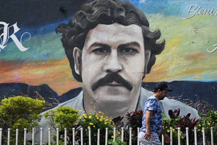 Une fresque représentant Pabo Escobar à Medellin, en Colombie. ( AFP / RAUL ARBOLEDA )