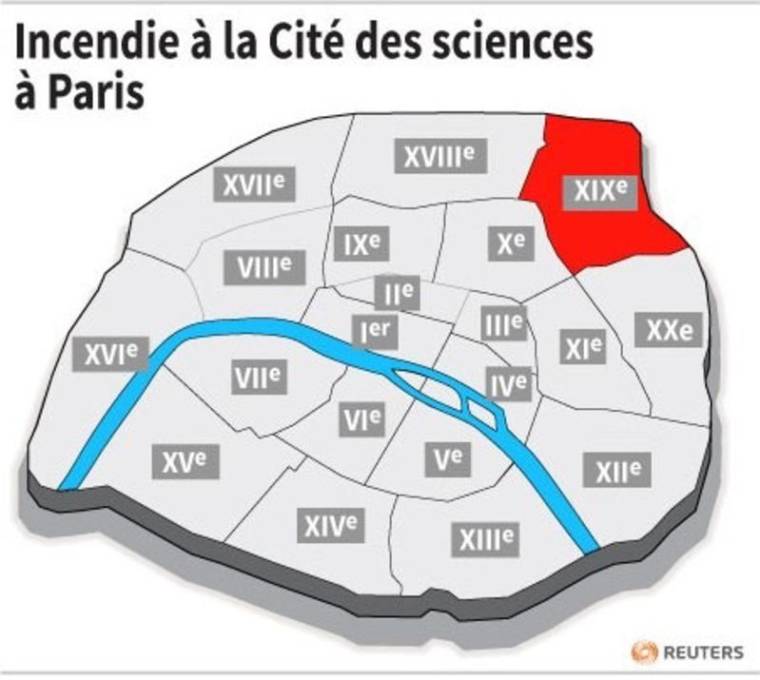 INCENDIE À LA CITÉ DES SCIENCES À PARIS