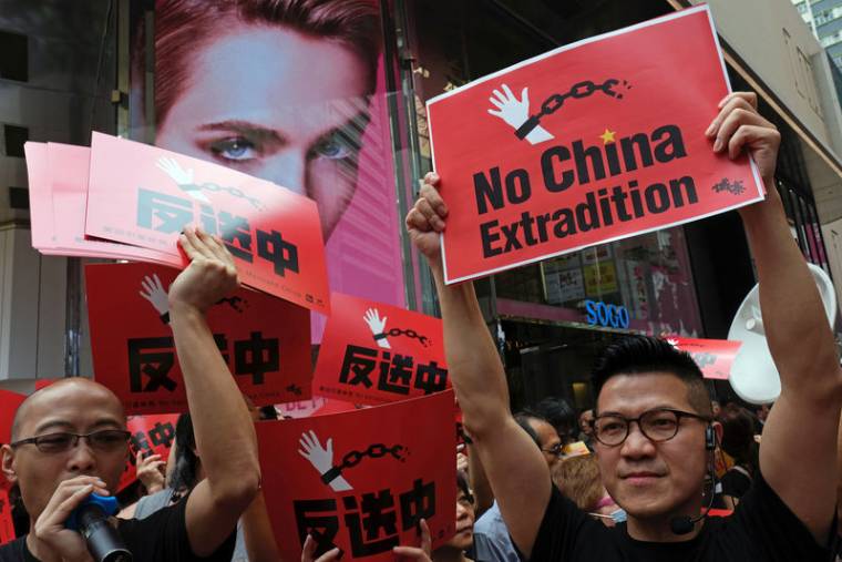 HONG KONG: MANIFESTATION CONTRE UNE LOI SUR L'EXTRADITION