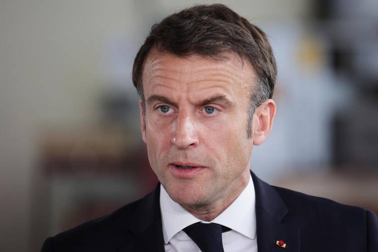 Emmanuel Macron, le 4 mai 2023, à Paris ( POOL / THIBAUD MORITZ )