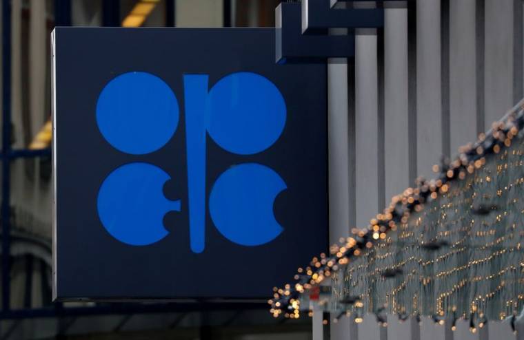 Photo d'archives du logo de l'Organisation des pays exportateurs de pétrole (OPEP) à son siège en Autriche