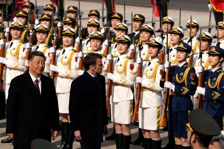 Emmanuel Macron et Xi Jinping à Pékin le jeudi 6 avril