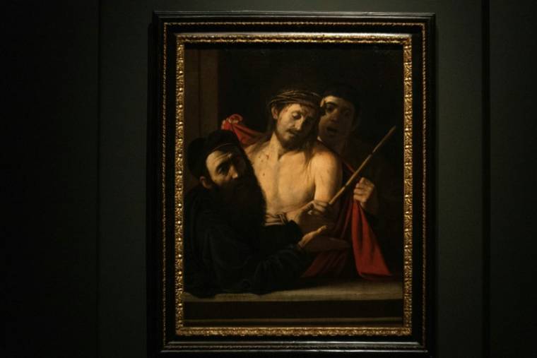 Le tableau "Ecce Homo" du Caravage le 27 mai 2024 au musée madrilène du Prado ( AFP / PIERRE-PHILIPPE MARCOU )