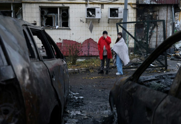 Après une attaque de drones russes sur Kiev, le 29 octobre 2024 ( AFP / Anatolii STEPANOV )