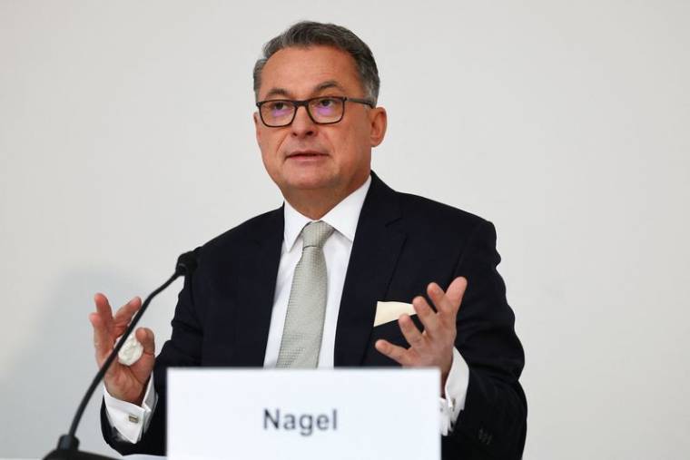 Joachim Nagel, président de la Bundesbank, lors d'une conférence de presse à Francfort