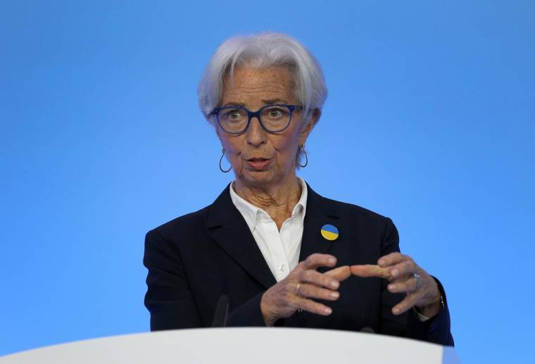 Christine Lagarde, à Francfort, le 10 mars 2022 ( POOL / Daniel ROLAND )