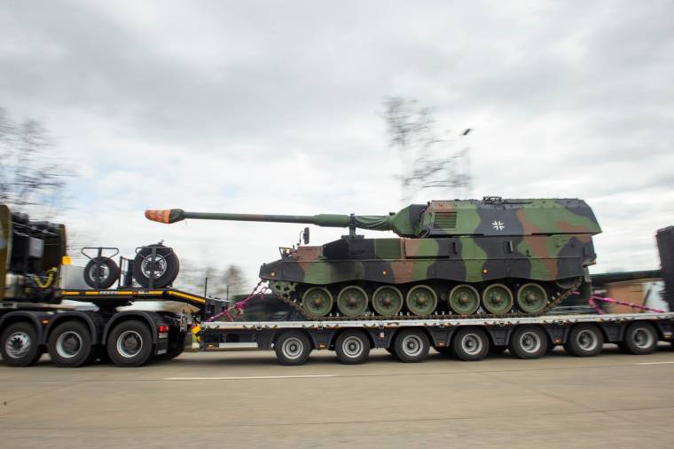 Un char allemand déployé en Lituanie, le 14 février 2022. (Photo d'illustration) ( AFP / Gregor Fischer )