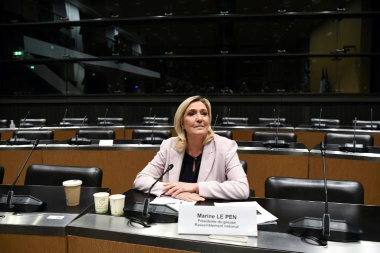 L'ancienne présidente du Rassemblement national, Marine Le Pen, le 24 mai 2023 à l'Assemblée nationale, à Paris ( AFP / Christophe ARCHAMBAULT )