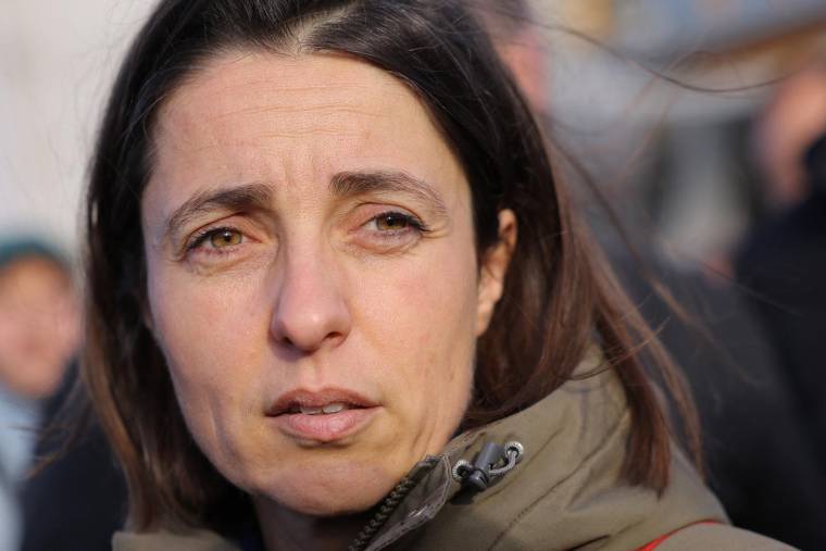 Sophie Binet, le 13 avril 2023, à Ivry-sur-Seine ( AFP / THOMAS SAMSON )