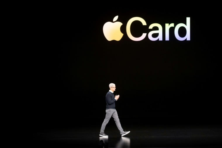 Le PDG d'Apple Tim Cook lors de la présentation de l'Apple Card, le 25 mars 2019, à Cupertino en Californie ( AFP / NOAH BERGER )