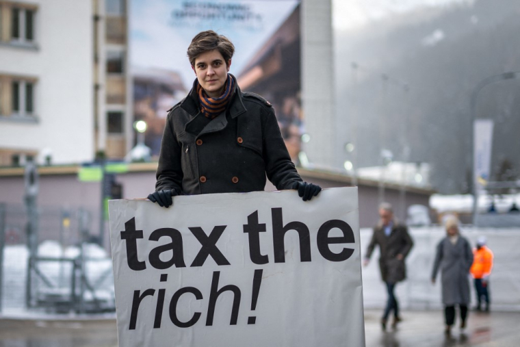 Marlene Engelhorn, à Davos, le 15 janvier 2024 ( AFP / FABRICE COFFRINI )