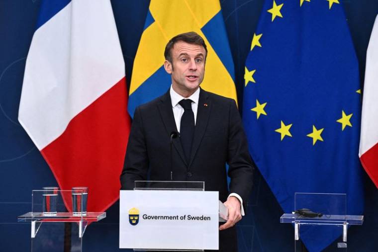 Le président français Macron en visite en Suède