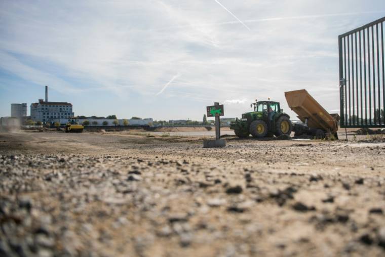 Le site de construction du futur CHU de Nantes, le 6 octobre 2021 en Loire-Atlantique ( AFP / LOIC VENANCE )
