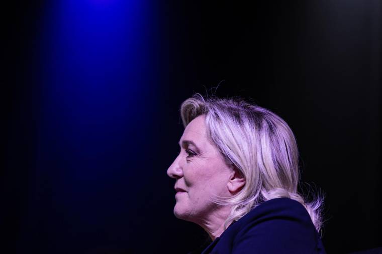 Marine Le Pen, le 29 janvier 2023, à Hénin-Beaumont ( AFP / Sameer Al-DOUMY )