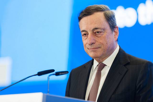 le président de la BCE, Mario Draghi. (crédit : BCE)