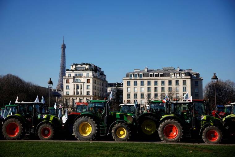 Les agriculteurs français à Paris, en France