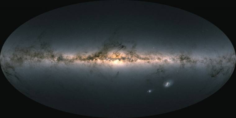 Vue de la Voie lactée réalisée grâce aux données du télescope spatial Gaia, publiée par l'Agence spatiale européenne (ESA) le 3 décembre 2020 ( EUROPEAN SPACE AGENCY / Handout )