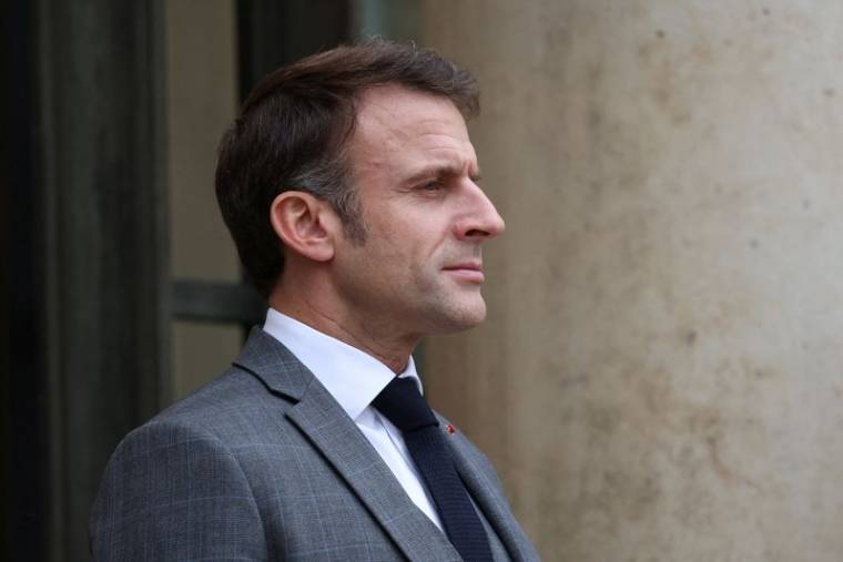 Le président français Macron au palais de l'Élysée à Paris