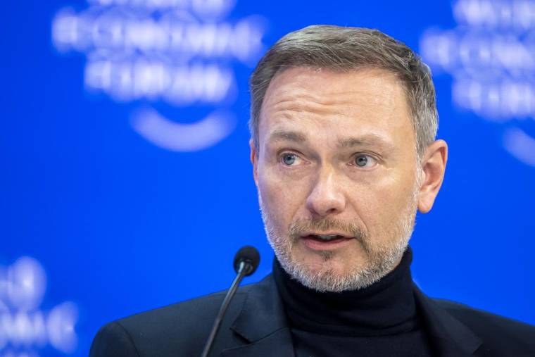Christian Lindner à Davos, le 19 janvier 2024. ( AFP / FABRICE COFFRINI )