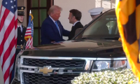 USA: Trump accueille Macron à son arrivée à la Maison Blanche