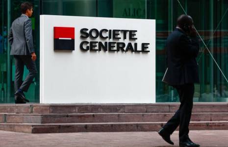 Logo de la banque Société Générale à La Défense près de Paris
