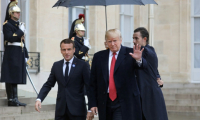 Le président Emmanuel Macron et Donald Trump à l'Elysée, le 10 novembre 2018, lors d'une visite de son homologue américain à l'occasion du 100ème anniversaire de l'armistice du 11 novembre 1918 marquant la fin de la Première guerre mondiale ( AFP / ludovic MARIN )