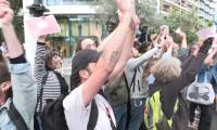 Manifestation du "collectif des précaires" du Festival de Cannes lors de l'ouverture