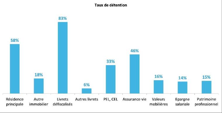 Taux de détention (Source : INSEE – Le patrimoine des ménages en 2018)