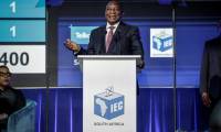 Le président Cyril Ramaphosa à la proclamation officielle des résultats des élections par la commission électorale, le 2 juin à Midrand, en Afrique du Sud ( AFP / Michele Spatari )