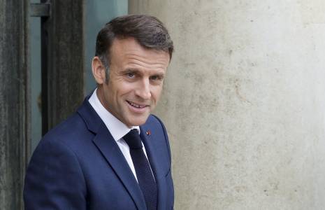 Emmanuel Macron a Paris, le 29 mai 2024. ( AFP / Geoffroy VAN DER HASSELT )