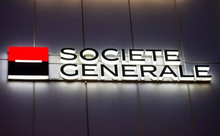Le logo de Société générale photographié à Zurich, en Suisse