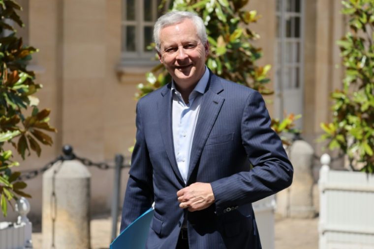 Le ministre sortant de l'Economie et des Finances, Bruno Le Maire, à l'hôtel Matignon, le 31 juillet 2024 à Paris ( AFP / Ludovic MARIN )