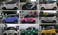 Des mini-voitures personnalisables à Liuzhou, dans la province du Guangxi, dans le sud de la Chinen, le 23 février 2024  ( AFP / Jade GAO )