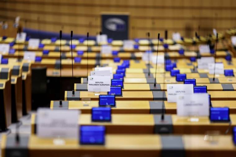La salle du Parlement européen à Bruxelles, en Belgique