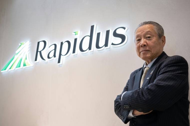 Tetsuro Higashi, le président de Rapidus, le 16 mai 2024, à Tokyo ( AFP / Yuichi YAMAZAKI )