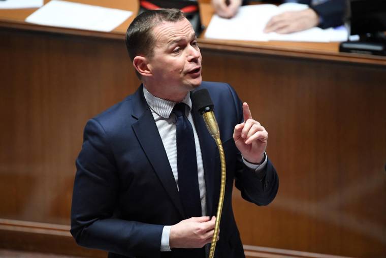 Olivier Dussopt, le 28 mars 2023, à l'Assemblée nationale ( AFP / BERTRAND GUAY )