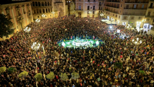 Manifestation de dénonciation de la gestion des inondations meurtrières en Espagne et pour la démission du président de la région de Valence, le 30 novembre 2024 à Valence ( AFP / JOSE JORDAN   )