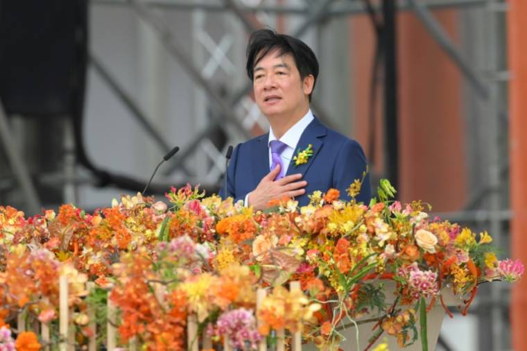 Le nouveau président de Taïwan, Lai Ching-te, lors de son investiture, le 20 mai 2024 à Taipei ( AFP / Sam YEH )