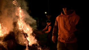 Des agriculteurs membres de la "Coordination Rurale" (CR) pendant le blocage du port de commerce de Bordeaux, le 20 novembre 2024 ( AFP / Philippe LOPEZ )