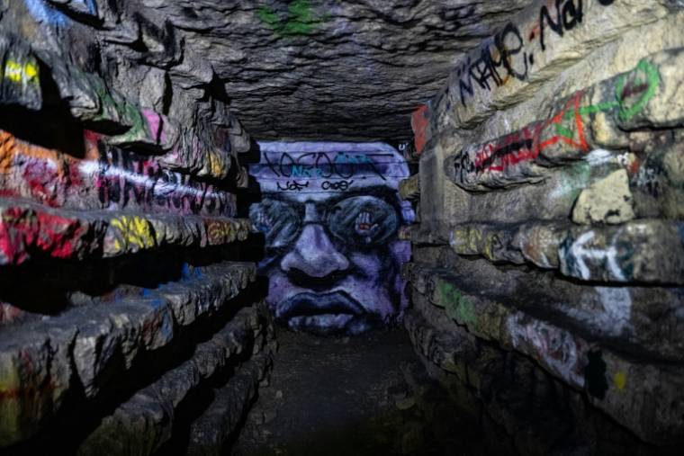 Les carrières souterraines de Paris, appelées catacombes, le 20 avril 2024   ( AFP / MIGUEL MEDINA )