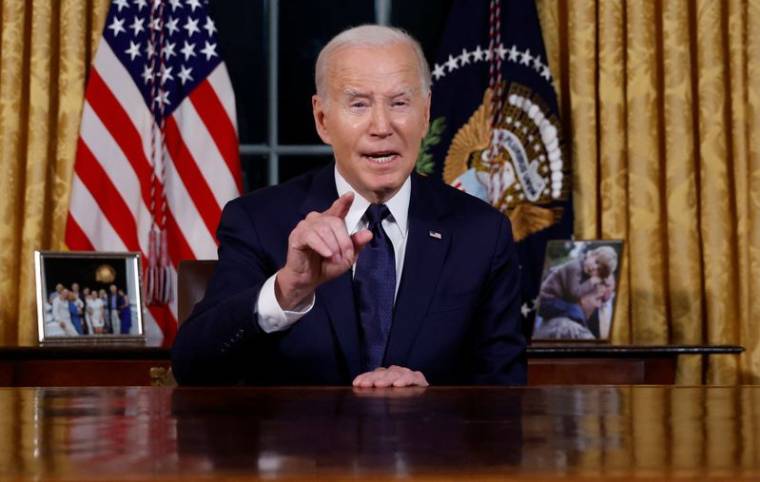 Le président américain Joe Biden s'adresse à la nation depuis la Maison Blanche à Washington