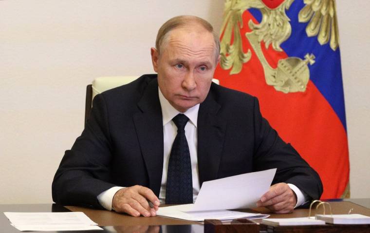 Vladimir Poutine à Novo-Ogaryovo, en Russie, le 24 août 2022. ( Sputnik / MIKHAIL KLIMENTYEV )