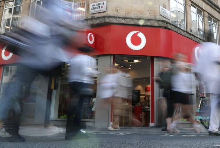 Une boutique Vodafone à Londres