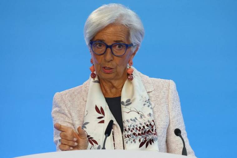 Christine Lagarde, présidente de la Banque centrale européenne (BCE), au siège de la BCE à Francfort