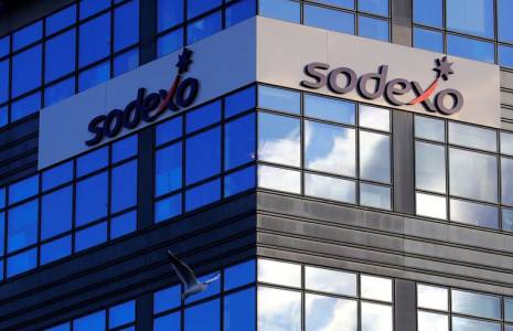 Photo d'archives du logo de Sodexo qui est visible à son siède à Issy-les-Moulineaux
