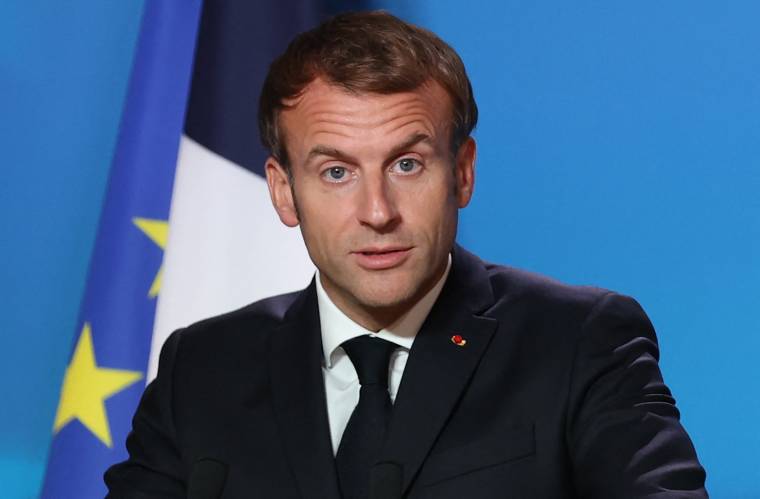 Emmanuel Macron le 22 octobre 2021 à Paris. ( POOL / ARIS OIKONOMOU )
